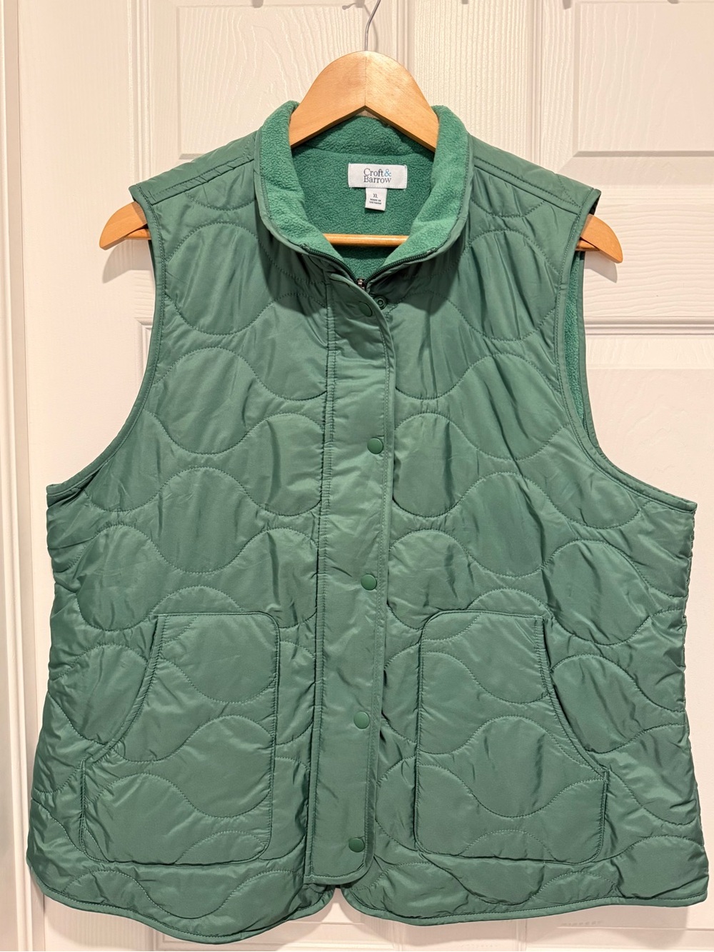 Croft & Barrow Green Quilted Fleece Vest XL